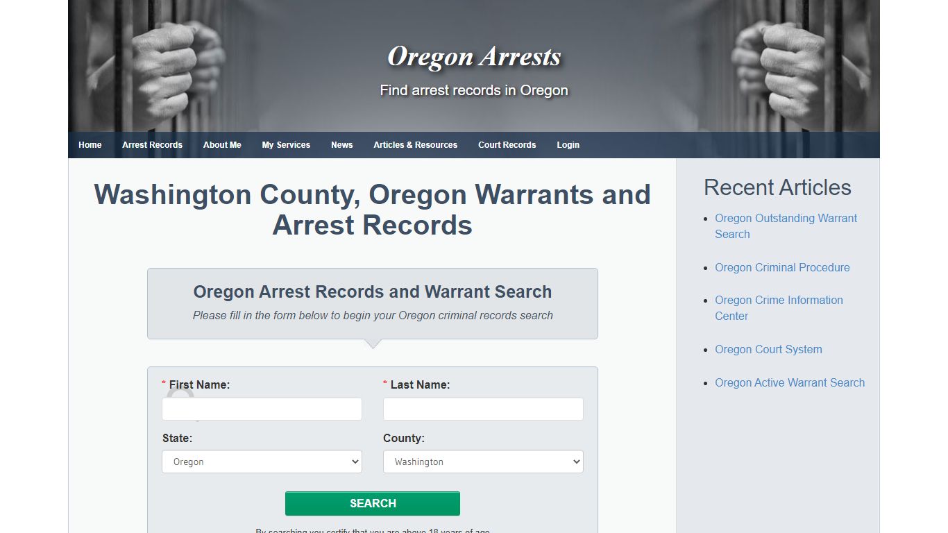 Washington County, Oregon Warrants and Arrest Records